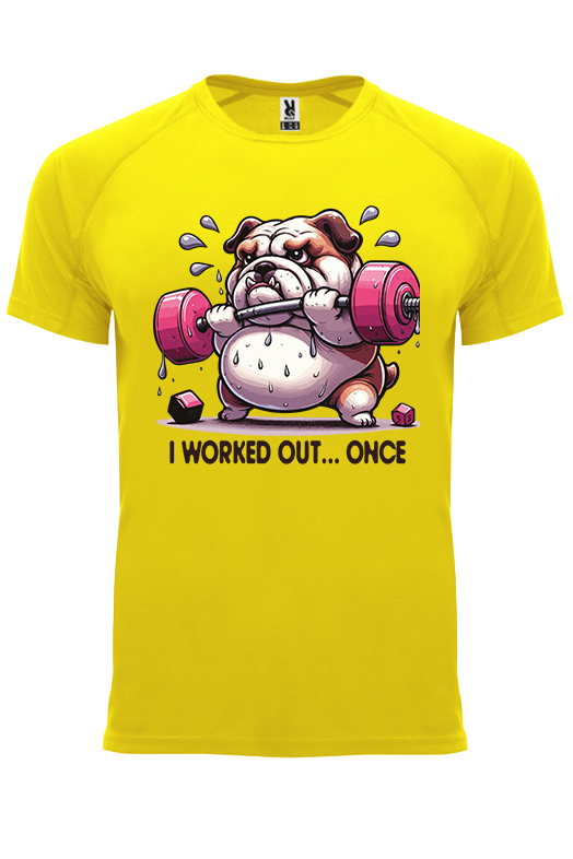 Koszulka sportowa I WORKED OUT… ONCE - obrazek 3