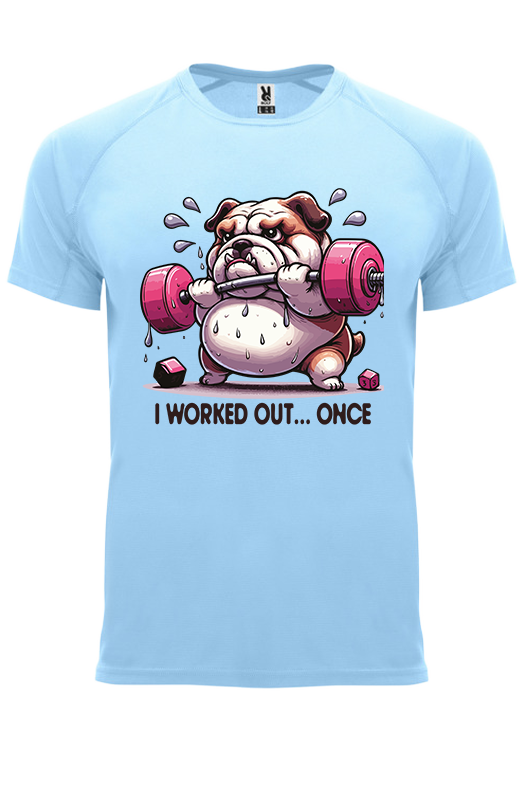 Koszulka sportowa I WORKED OUT… ONCE - obrazek 5