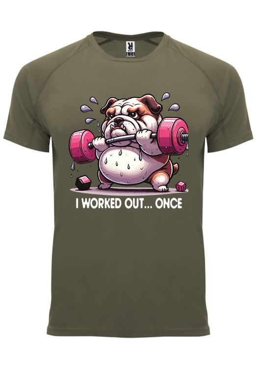 Koszulka sportowa I WORKED OUT… ONCE - obrazek 7