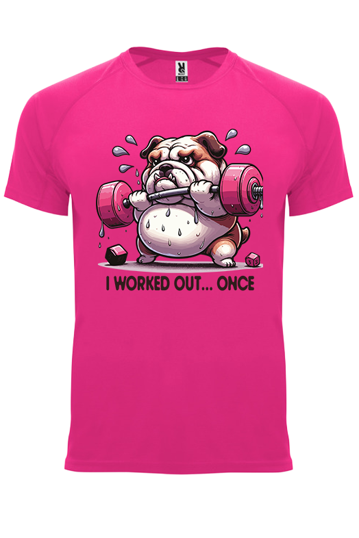 Koszulka sportowa I WORKED OUT… ONCE - obrazek 23