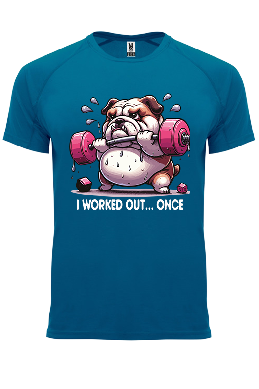 Koszulka sportowa I WORKED OUT… ONCE - obrazek 8