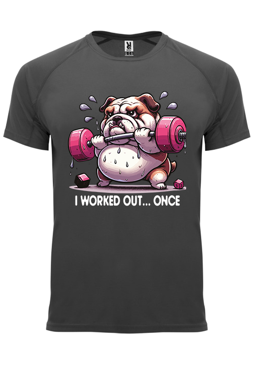 Koszulka sportowa I WORKED OUT… ONCE - obrazek 9