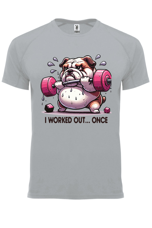 Koszulka sportowa I WORKED OUT… ONCE - obrazek 10