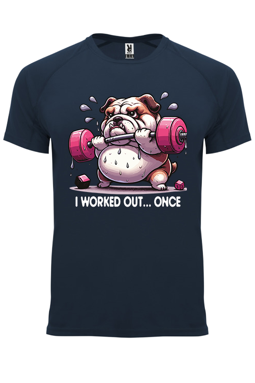 Koszulka sportowa I WORKED OUT… ONCE - obrazek 11