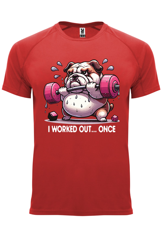 Koszulka sportowa I WORKED OUT… ONCE - obrazek 12