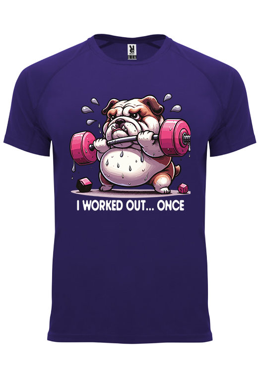 Koszulka sportowa I WORKED OUT… ONCE - obrazek 13