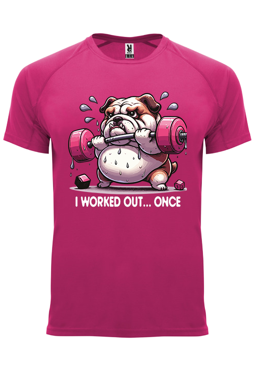 Koszulka sportowa I WORKED OUT… ONCE - obrazek 14